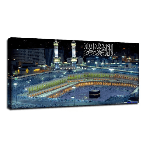 Led Light Up Mecca Canvas - Islamic Art UK