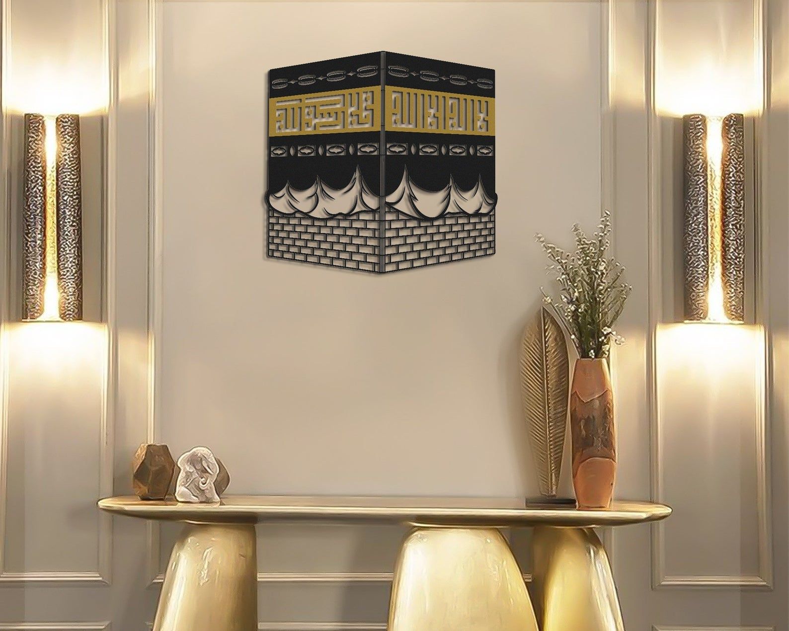 Kaaba 3d Metal Islamic Wall Art - Islamic Art UK