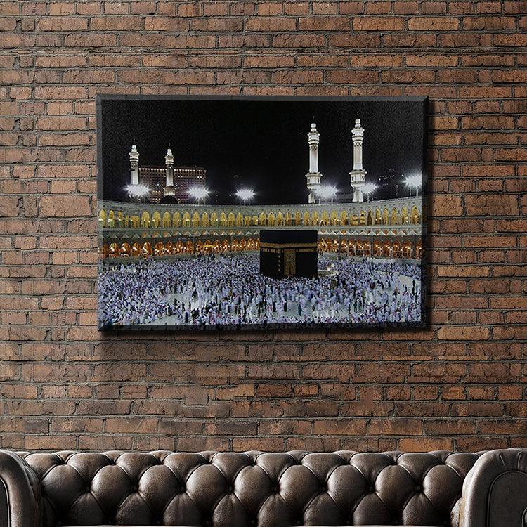 Led Light Up Mosque Hajj Canvas - Islamic Art UK