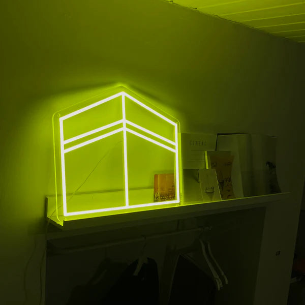 Kaabah Shaped Neon Light - Islamic Art UK