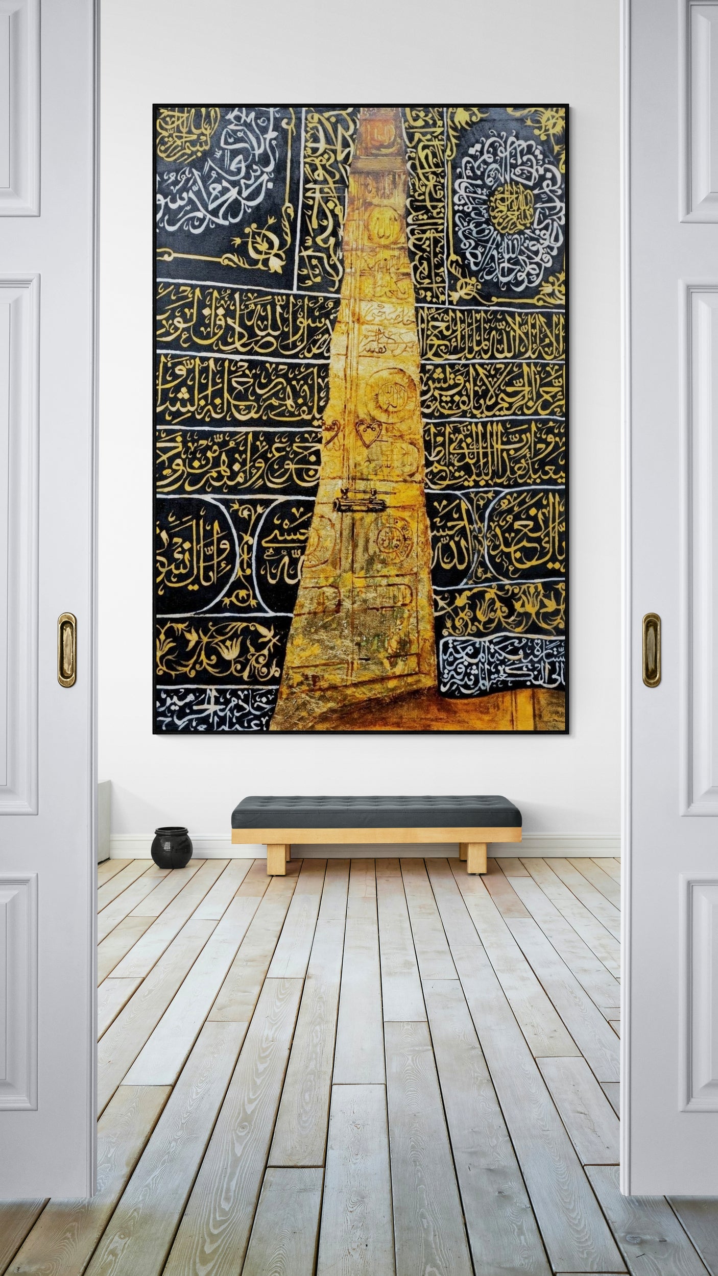 Kaaba Kiswa Framed Print - Islamic Art UK