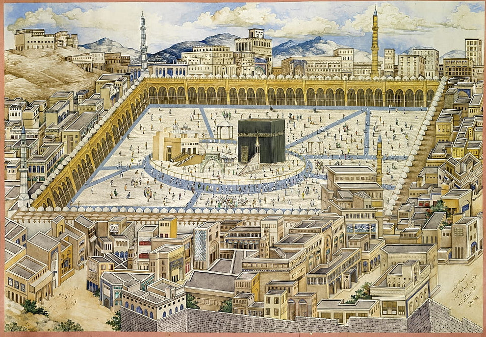 Picture Of Kaaba in Mecca 19th Century Persian Art - Islamic Art Ltd