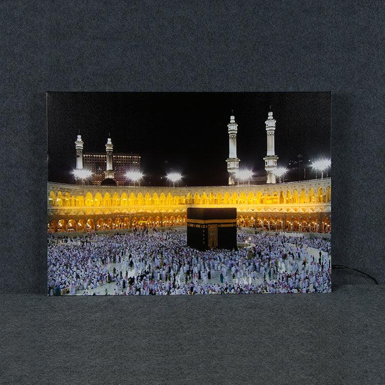 Led Light Up Mosque Hajj Canvas - Islamic Art Ltd